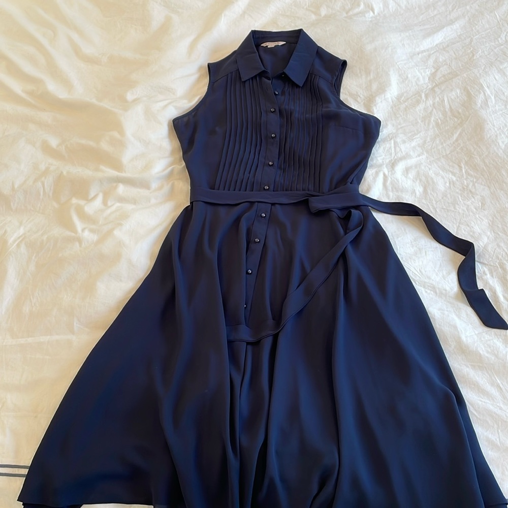 Blue Nanette Lepore fit and flare shirt dress